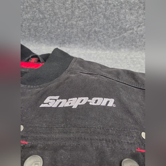 Snap On Canvas Jacket Mens XL Black Full Zip Multi Pocket Heavyweight - Picture 9 of 10